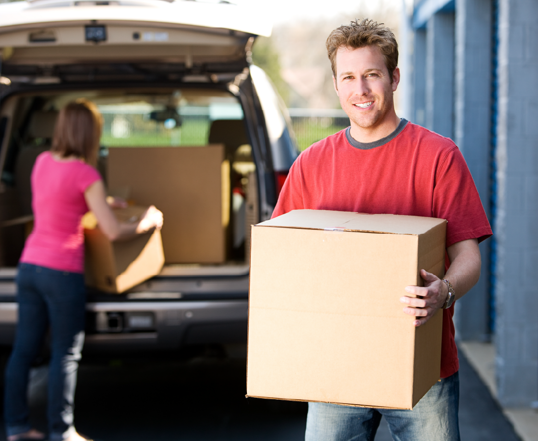 Self Storage Man with box
